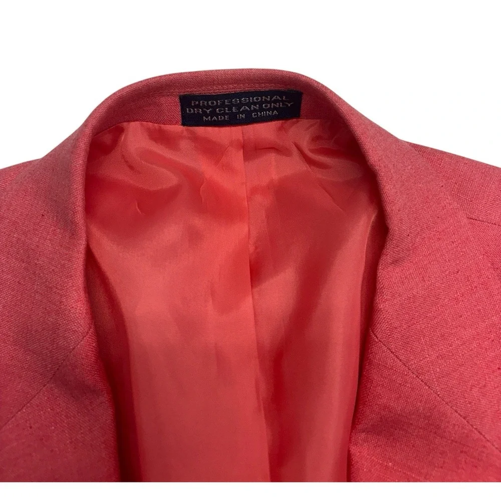 vtv Coral Pink‎ Blazer 44R Jacket Sport Suit Coat Linen Rayon Lightweight Mens